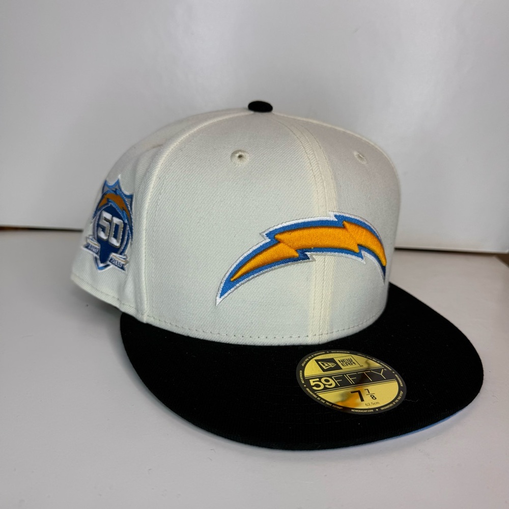 Size 7 7/8 Los Angeles chargers New era 59fifty fitted hat cap city white NFL og
